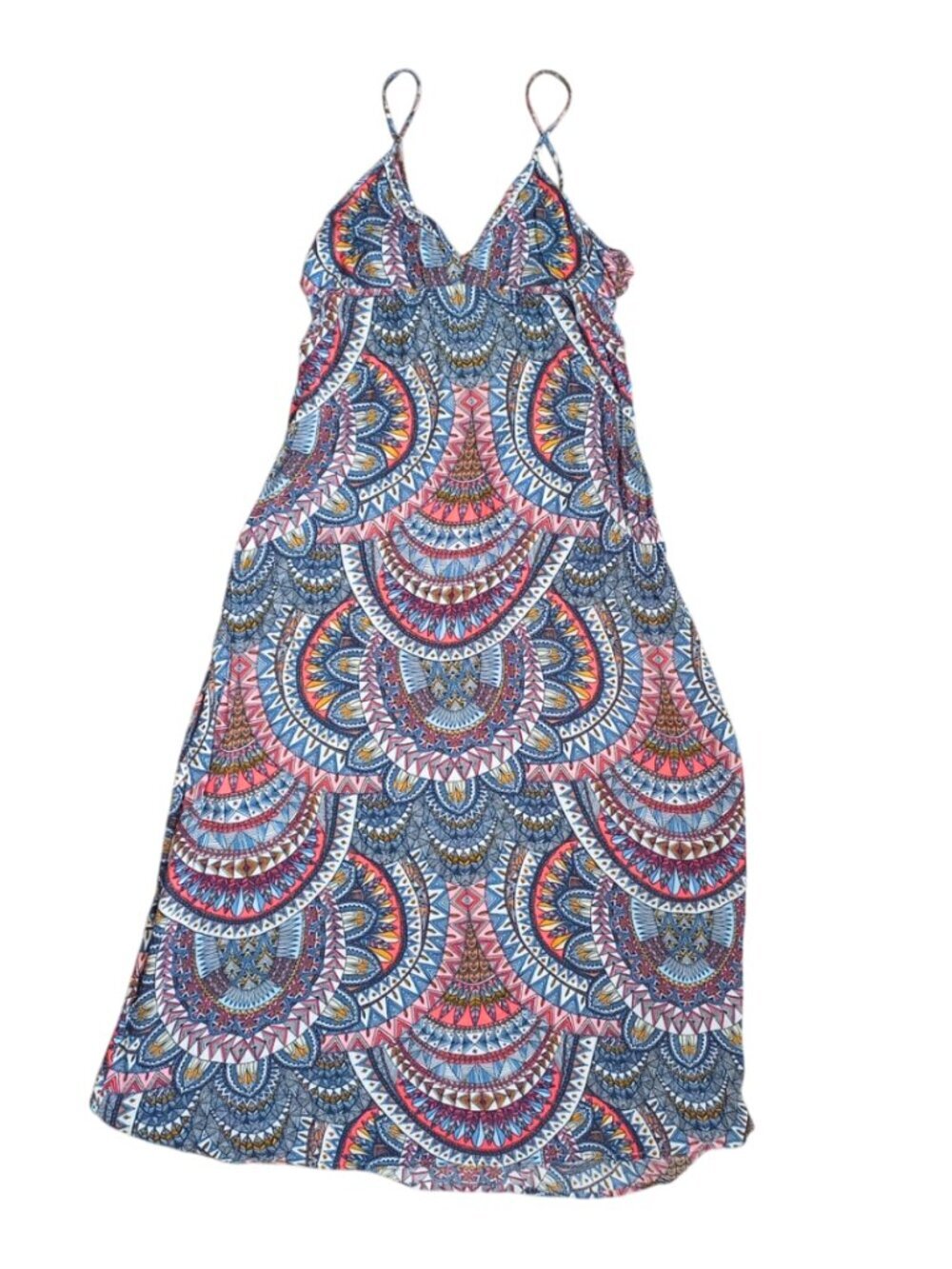 Billabong Printed Halter Mini Dress Size M – Boho Tribal Sleeveless Summer Dress